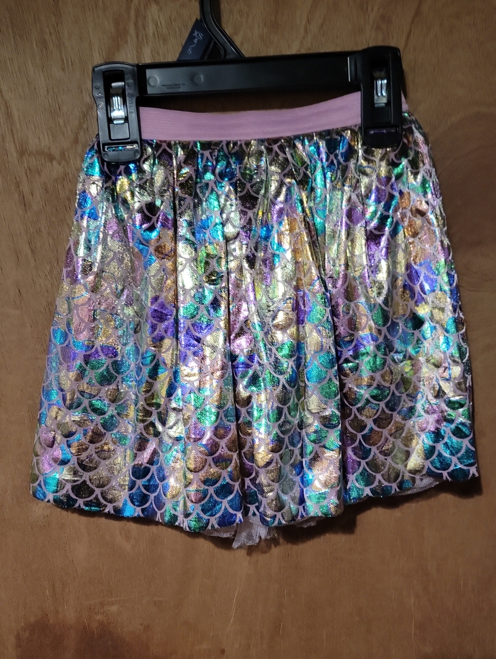 Iridescent Mermaid Scale Skirt  Pink Waistband
